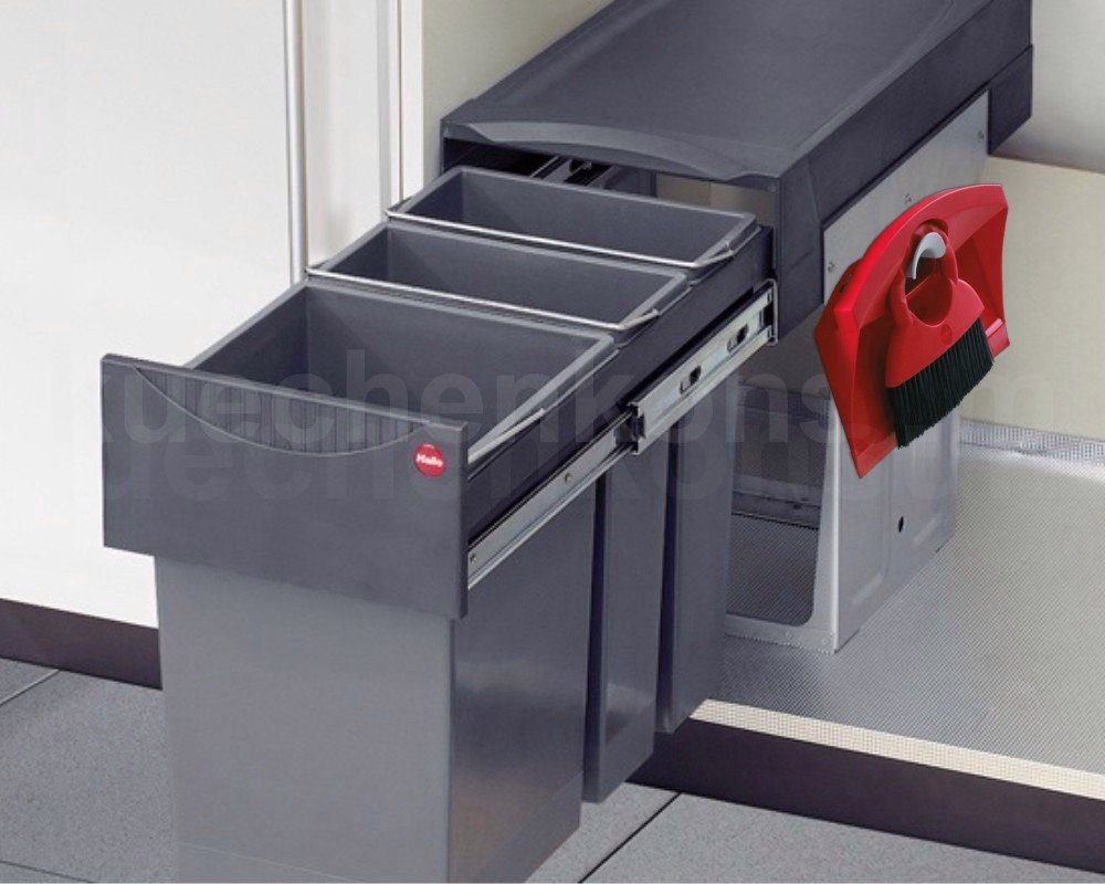 Hailo Einbaumülleimer Hailo Abfallsammler 3666791 TZ Swing Terzett 2x 7 + 15 Liter mit Kehrs