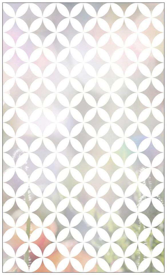 Fensterfolie Look Chadi white, MySpotti, halbtransparent, glatt, 60 x 100  cm, statisch haftend