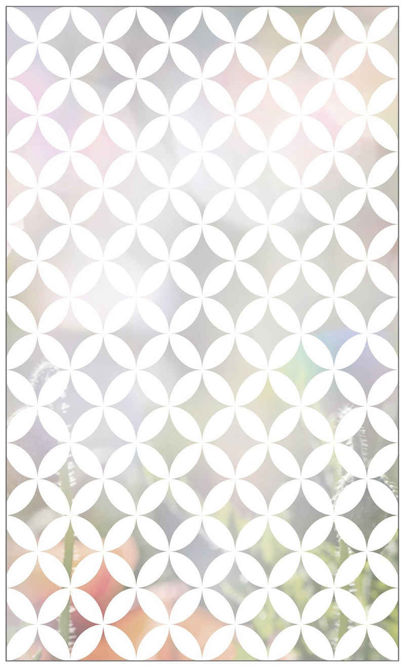 Fensterfolie Look Chadi white, MySpotti, halbtransparent, glatt, 60 x 100 cm, statisch haftend