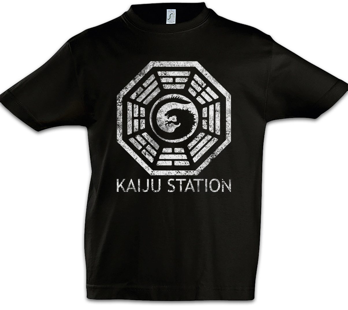 Print-Shirt Vintage Kaiju Station Kinder T-Shirt Pacific Mech Monster Rim Godzilla