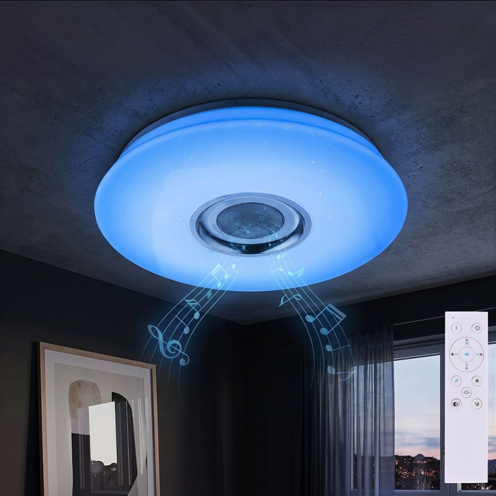 GLOBO LIGHTING LED Deckenleuchte, Leuchtmittel inklusive, Warmweiß, Neutralweiß, Tageslichtweiß, DESIGN LED Decken Leuchte Sternen inkl. RGB Farbwechsler Bluetooth