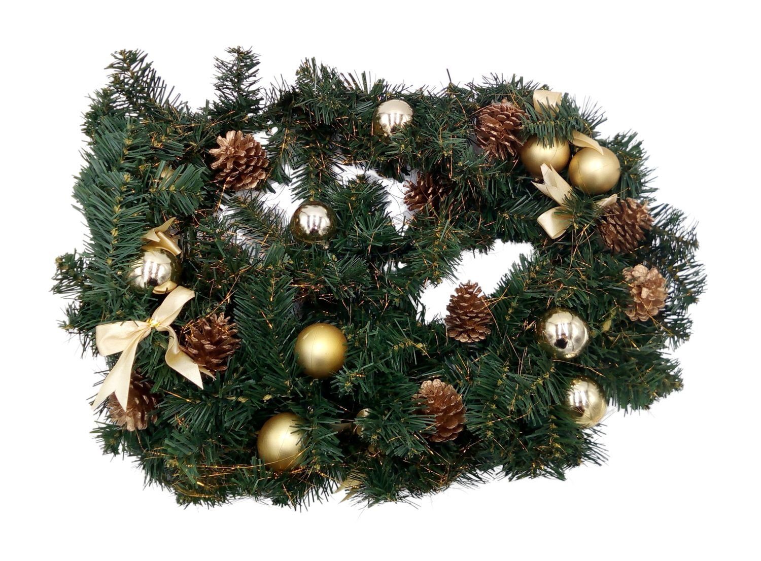 BURI Lichterkette LED Tannengirlande 270cm Weihnachtsdeko Weihnachtsgirlande Girlande