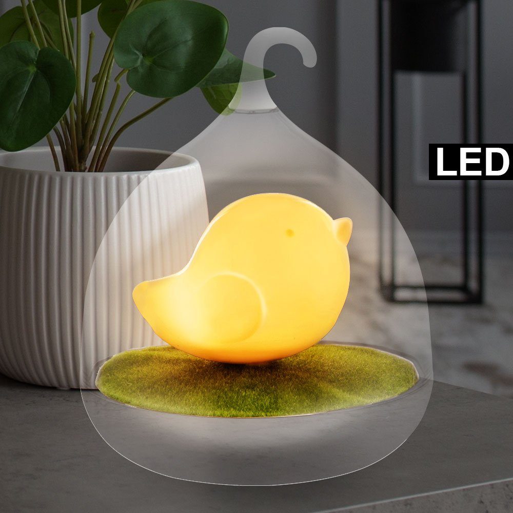 USB Zimmer nicht LED Lampe Globo Dekolicht, inklusive, Wohn Dimmer Touch Leuchtmittel Vogel Tisch orange Deko