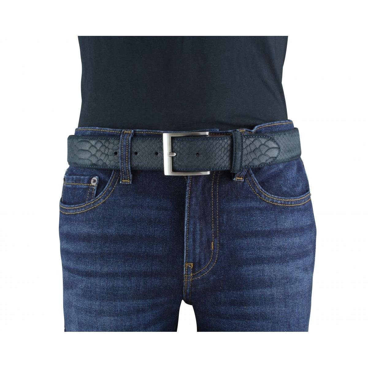 BELTINGER Ledergürtel Jeansgürtel mit Pythonprägung 4 cm - Leder-Gürtel für Herren 40mm Schl (1-St)