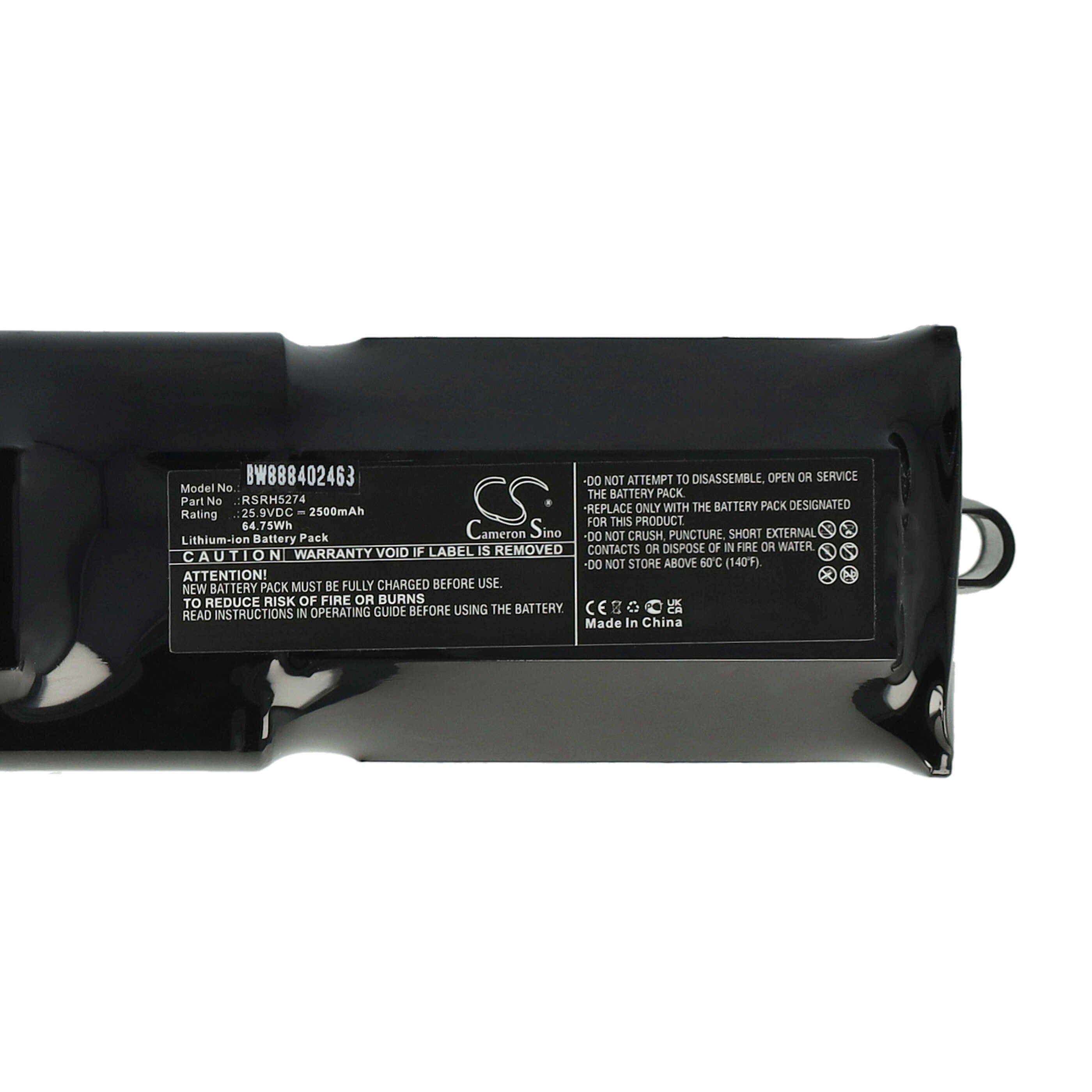 Vhbw batteria compatibile con Rowenta Air Force Extreme RH8872, RH887101/HM0, RH8871WS/HM0, RH887101/9A2 home cleaner (2000mAh, 24V, NiMH) | Leroy Merlin