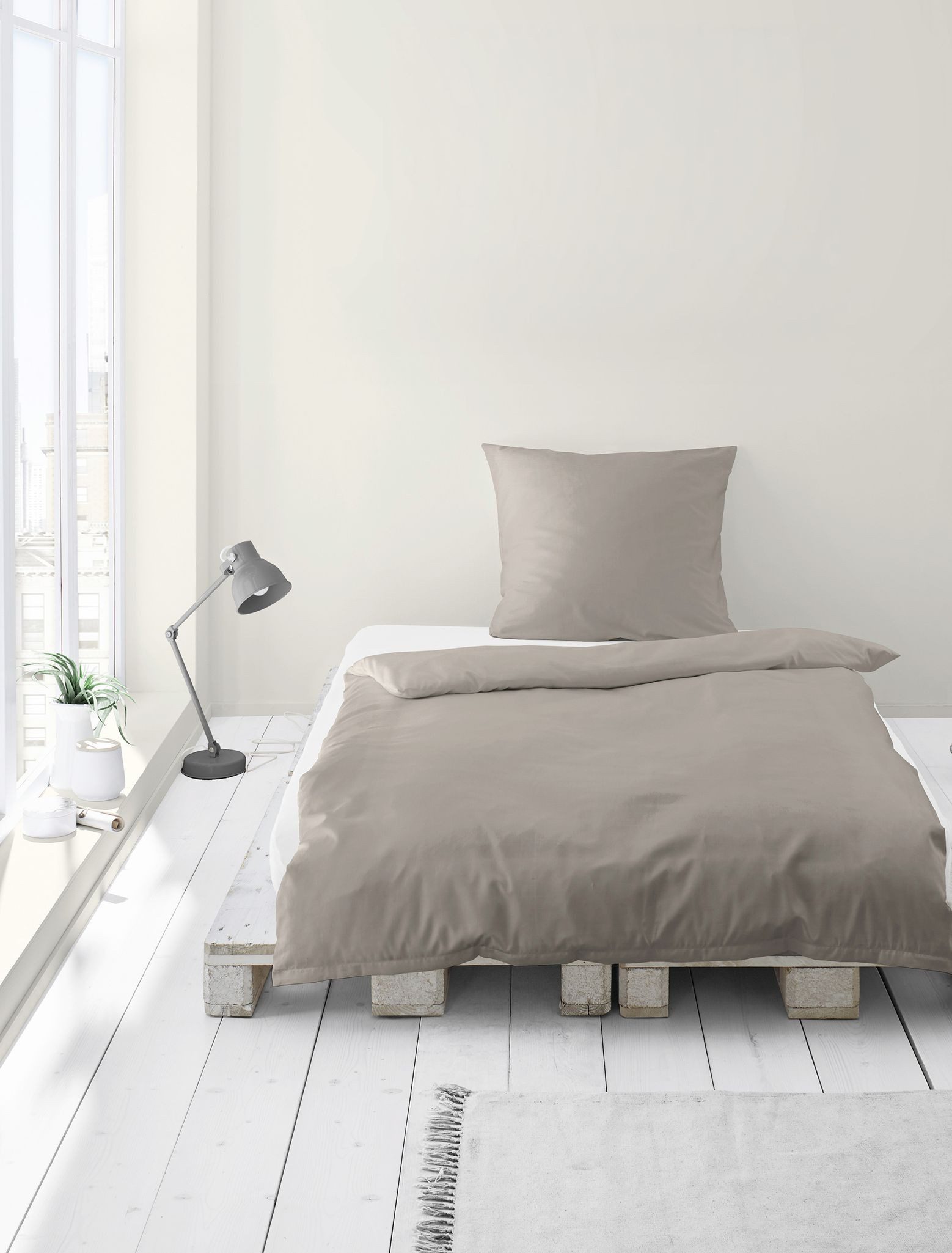 JACK Bettwäsche JACK by Bierbaum Uni Fein Biber Bettwäsche einfarbig Steing günstig online kaufen