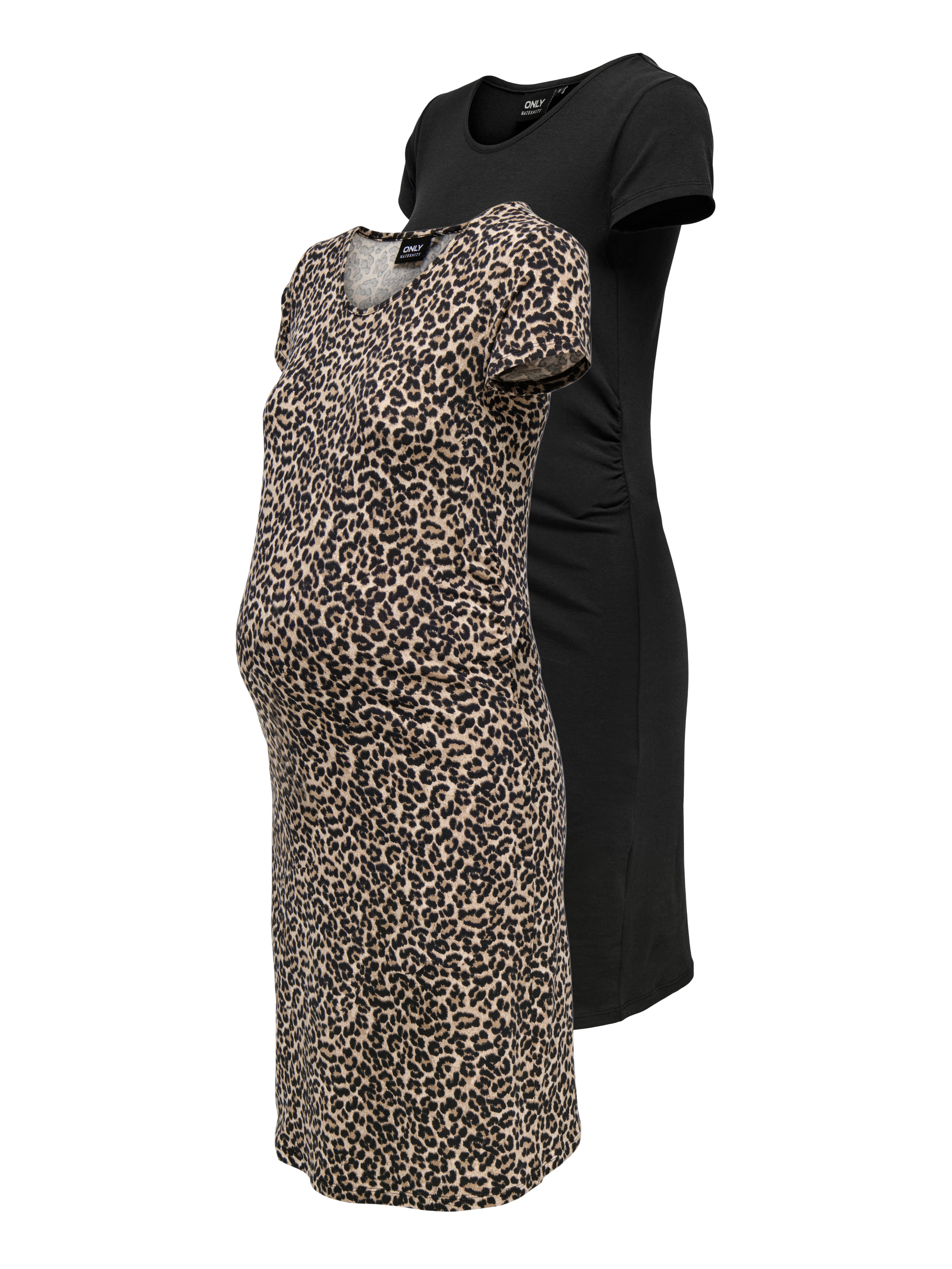 ONLY MATERNITY Umstandskleid OLMLOVELY LIFE S/S DRESS 2-PCK NOOS (Packung, 2-tlg)