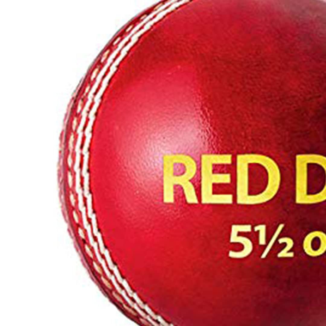 DSC Spielball Red Dot Leder Cricket Ball Geeignet für Praxis Spiel (Inhalt des Kartons: 1 Cricket-Ball, wasserdicht und für hervorragende Formbeständigkeit konzipiert), Turnier Spiel, Top Qualität Kork