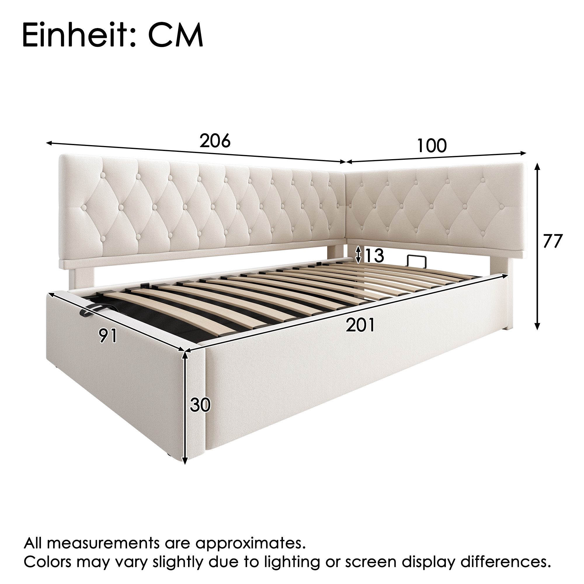 Ulife Polsterbett Einzelbett Kinderbett Daybett Schlafsofa mit hydraulische günstig online kaufen