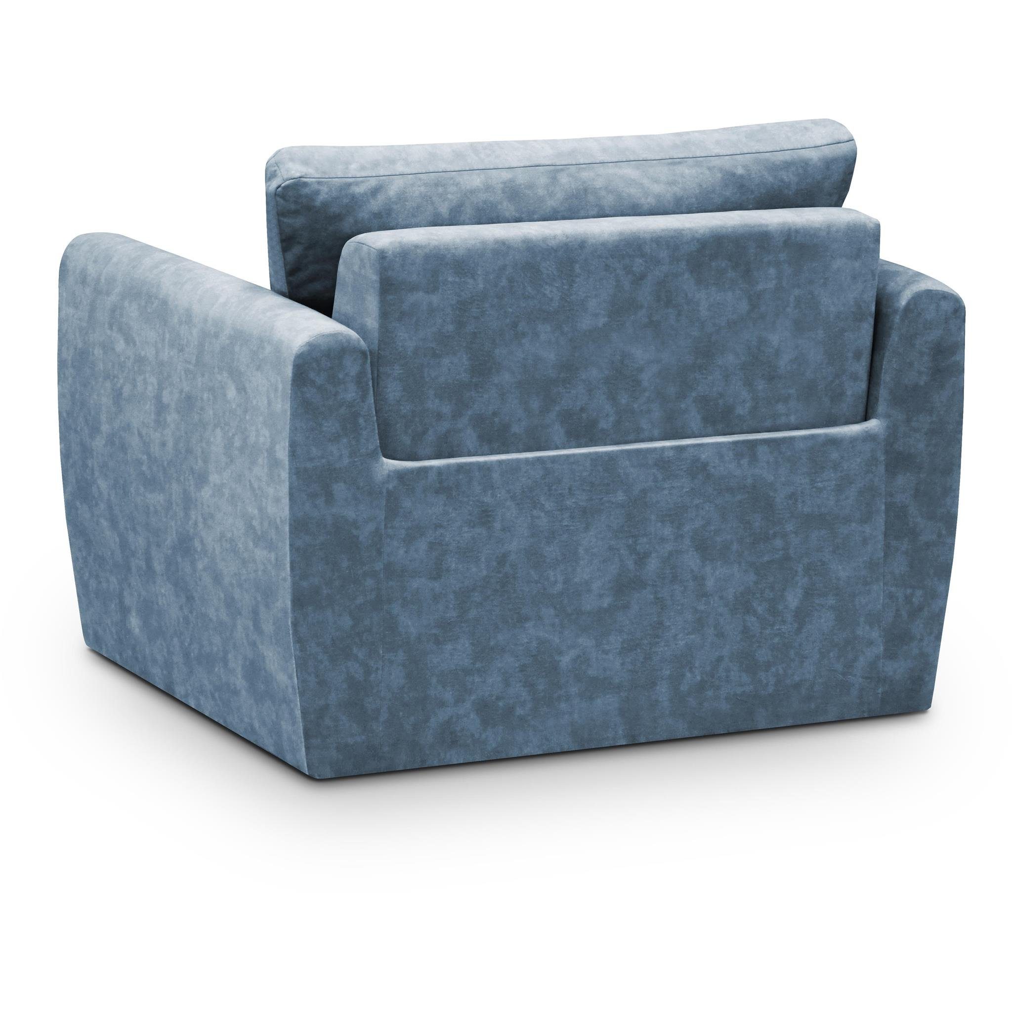 (terra (1-Sitzer Polstersessel Beautysofa Schlafsessel, Blau Wohnzimmer), Schlaffunktion, Sofa Relaxsessel Bettkasten, für 73) Relaxsessel Kamel