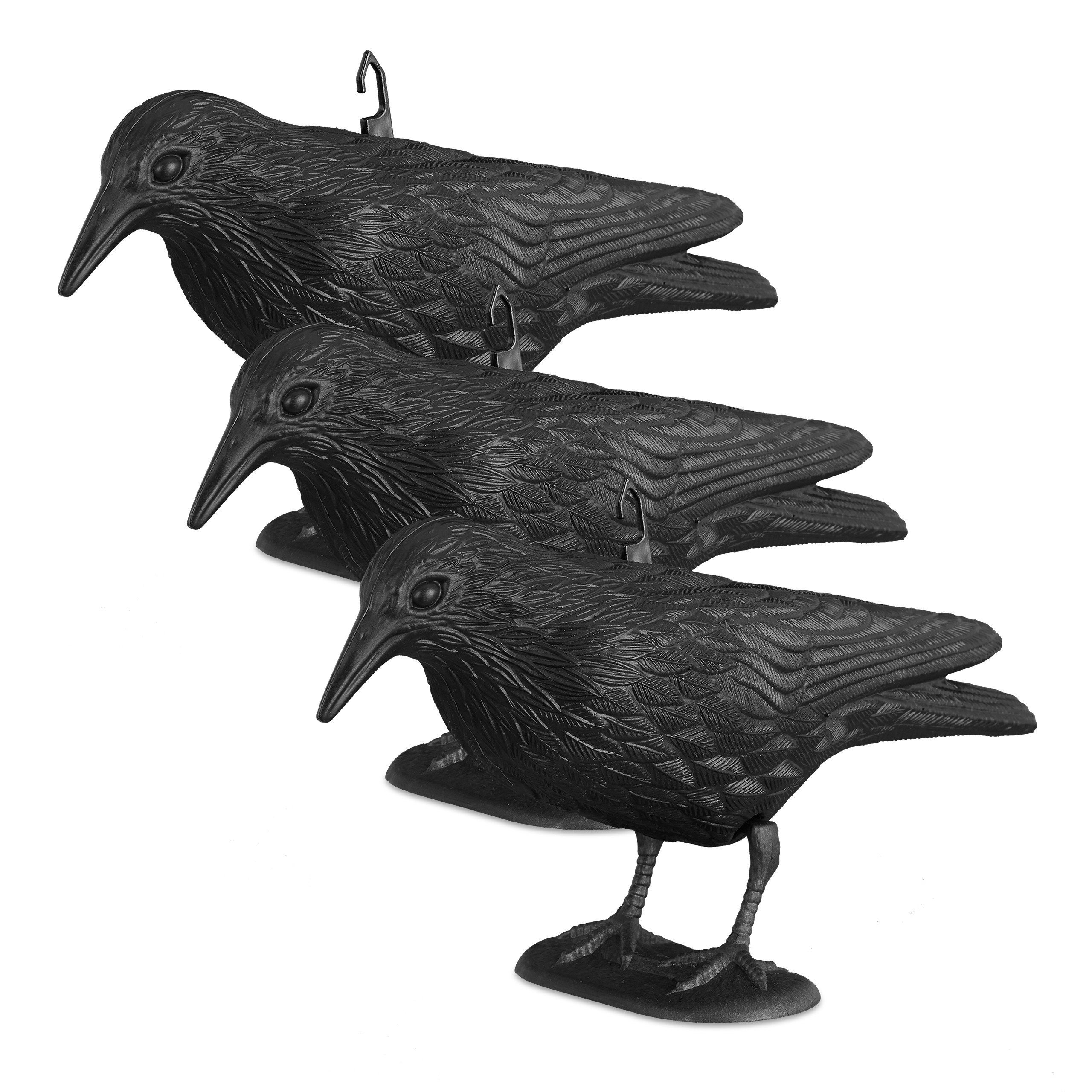 relaxdays Gartenfigur 3 x Taubenschreck Krähe günstig online kaufen