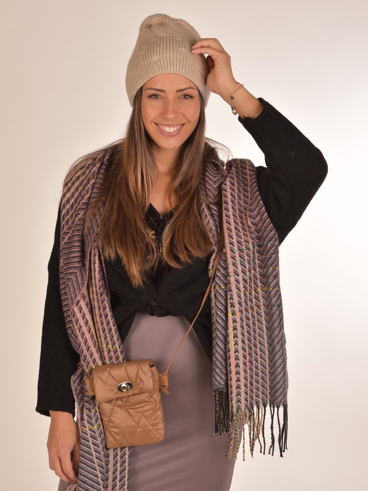 styleBREAKER Mini Bag Stepp Umhängetasche Rauten (1-tlg)