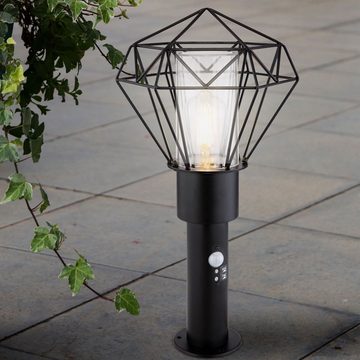 Globo Sockelleuchten, Leuchtmittel nicht inklusive, Stehleuchte Außenlampe Wegeleuchte Bewegungsmelder Edelstahl H 50 cm