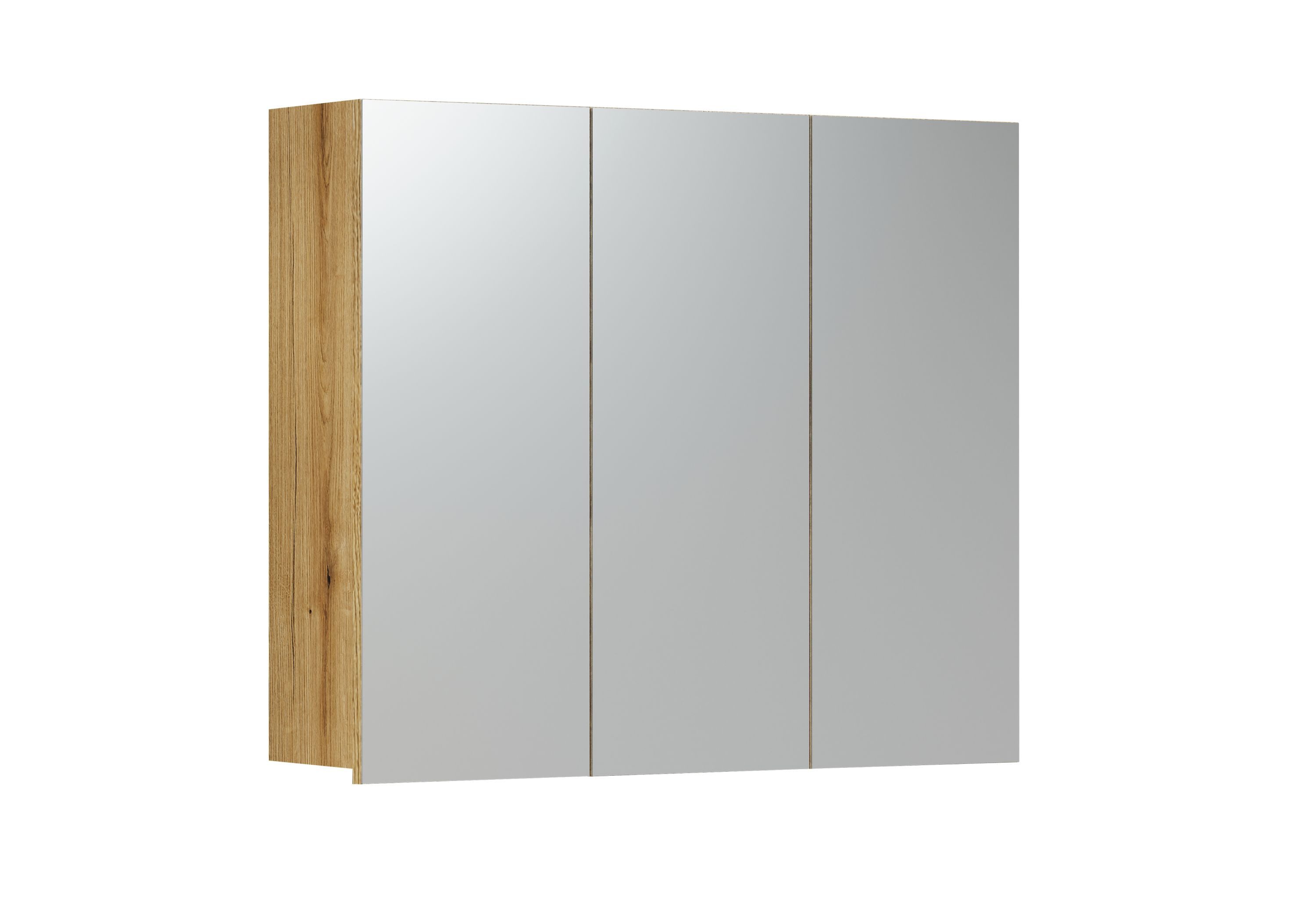 trendteam Badezimmerspiegelschrank In Evoke Eiche Melamin, 3 Spiegeltüren B/H/T: 80 / 67 / 17 cm