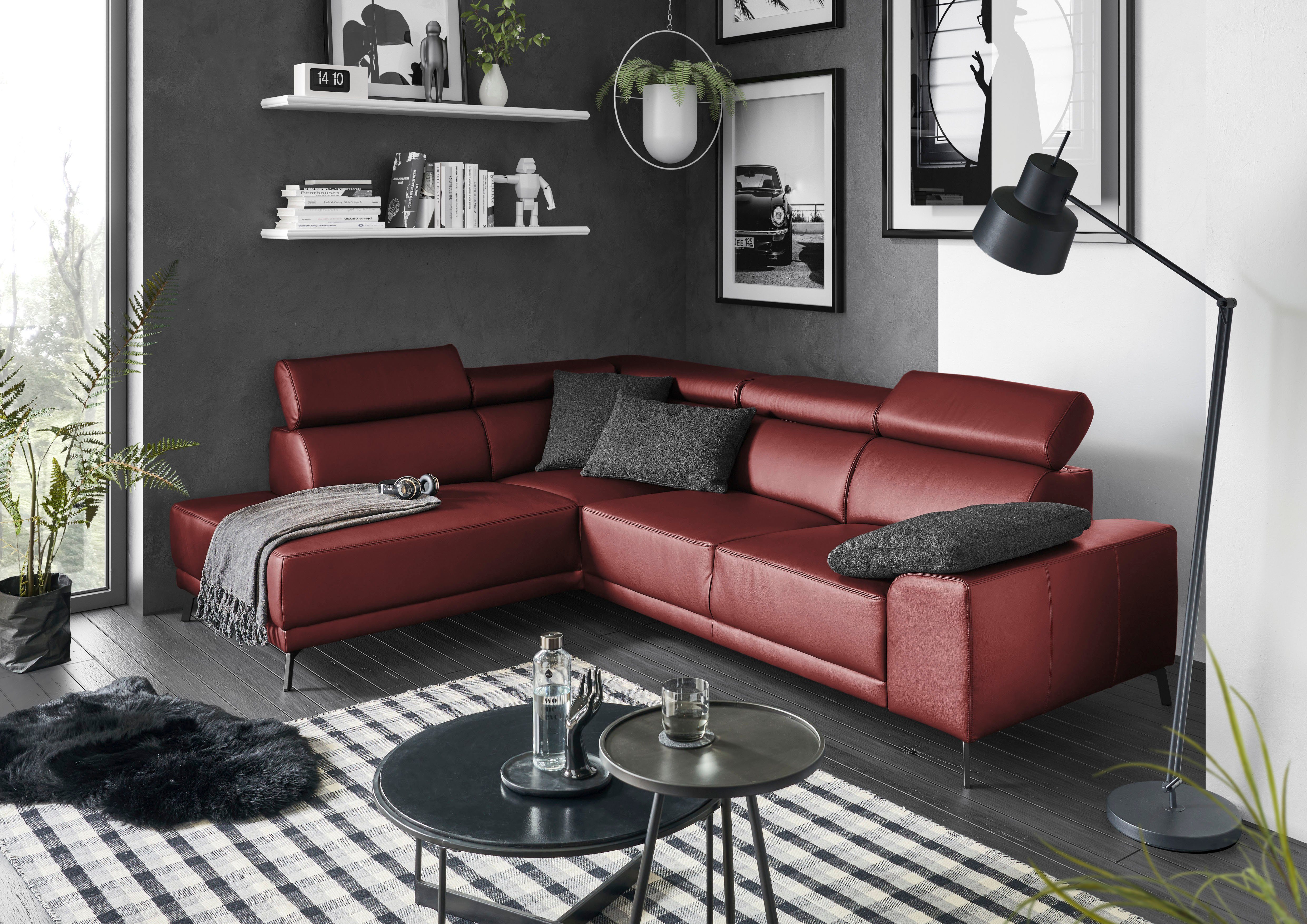 3C Candy Ecksofa Greve modern und bequem, inkl. manueller Kopfteilverstellung, L-Form, wahlweise mit motorischem Sitzvorzug