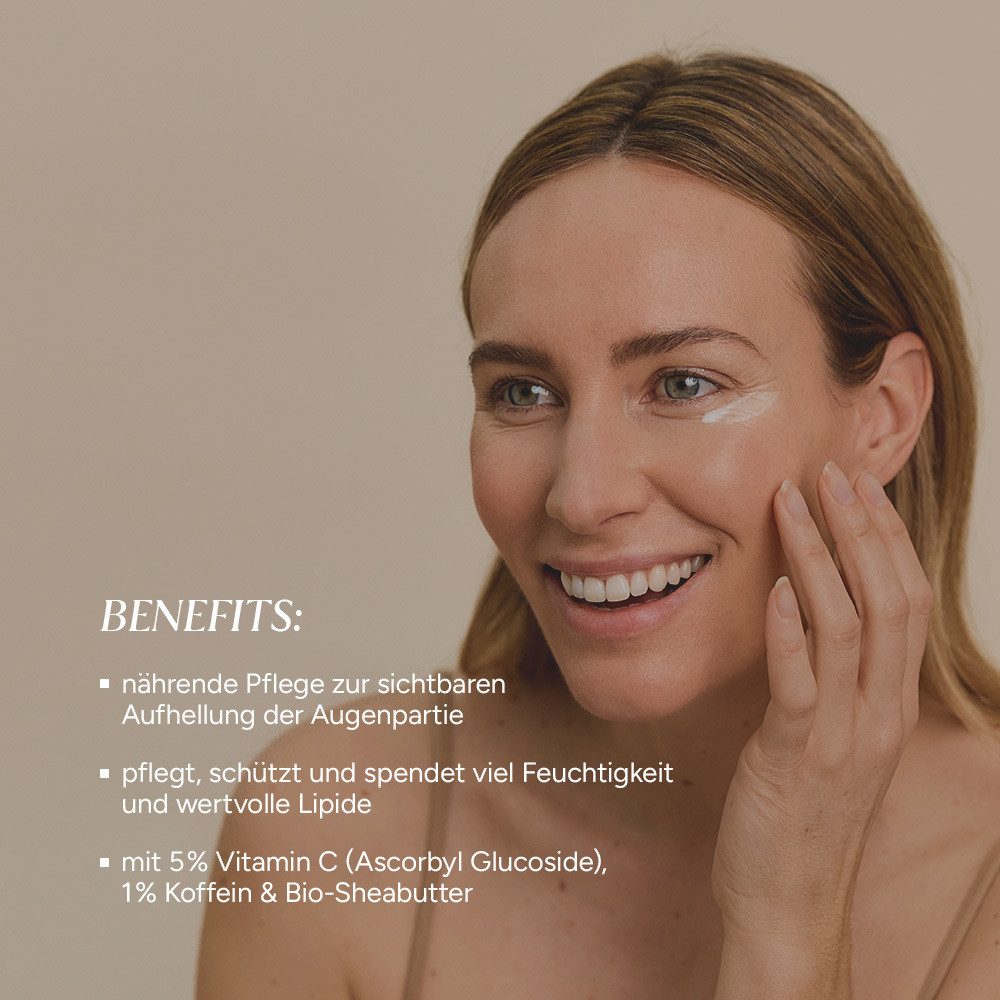 JUNGLÜCK Augencreme Vitamin C Augencreme - Wirkt aufhellend, 1-tlg., Mildert dunkle Schatten und pflegt reichhaltig
