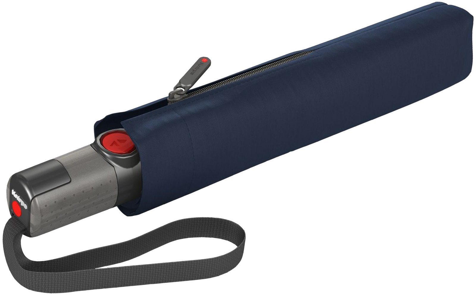 einfarbig Schirm einfarbiger Auf-Zu-Automatik, Taschenregenschirm flach, mit kompakt, Knirps® navy-blau