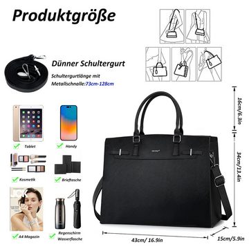 TAN.TOMI Handtasche Arbeitstasche Damen Handtasche Große Business Handtasche Damen, Bürotasche Damen 16 Zoll Notebooktasche mit 3 Fächern für Büro Schule