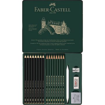 Faber-Castell Zeichenkohle Faber-Castell Set Pitt Graphite - Matt + Castell 9000 - 20er Metallet