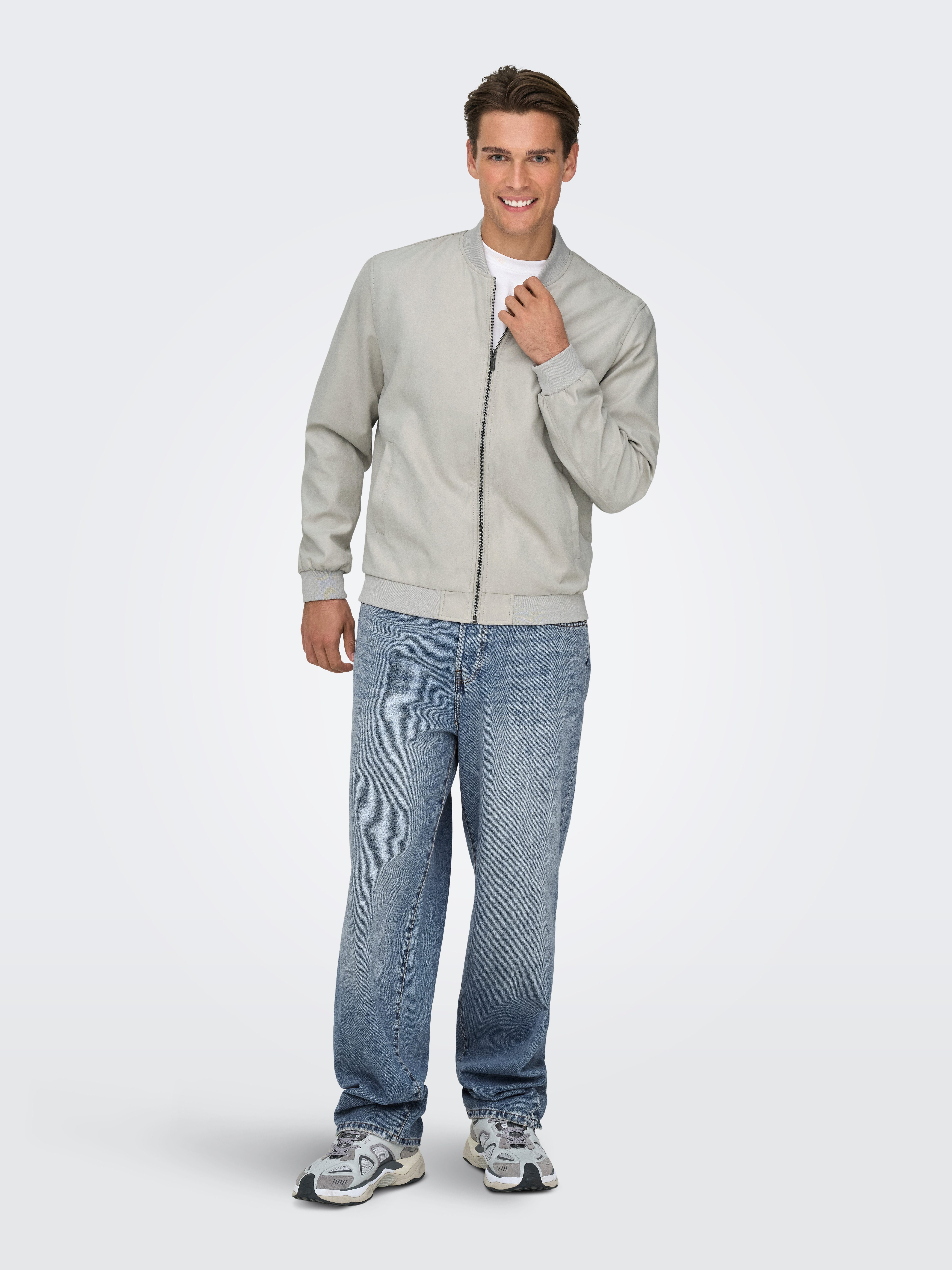 ONLY & SONS Blouson ONSLUCAS FAKE SUEDE BOMBER OTW Polyester, regular fit