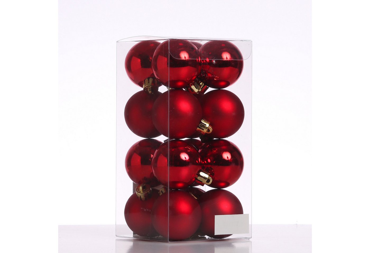 MARELIDA Weihnachtsbaumkugel Christbaumkugeln Weihnachtskugeln bruchfest 4cm rot 16er Set (16 St)