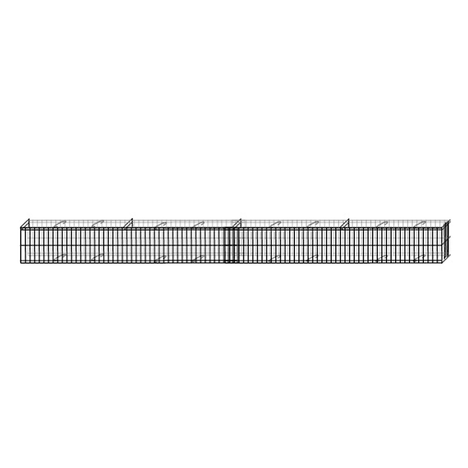 Bellissa Gabionenzaun bellissa Mauergitter für geschw. Mauern L464xH20xT10cm inkl.Bodenanker
