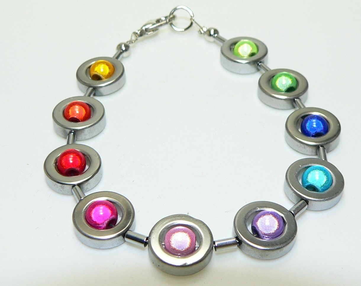 traumschmuck Schmuckset 486a 3er Schmuckset Hämatit Ring Silber glänzende 3D Zauber Perle (incl. Schmuckbox) – Bild 5 von 5