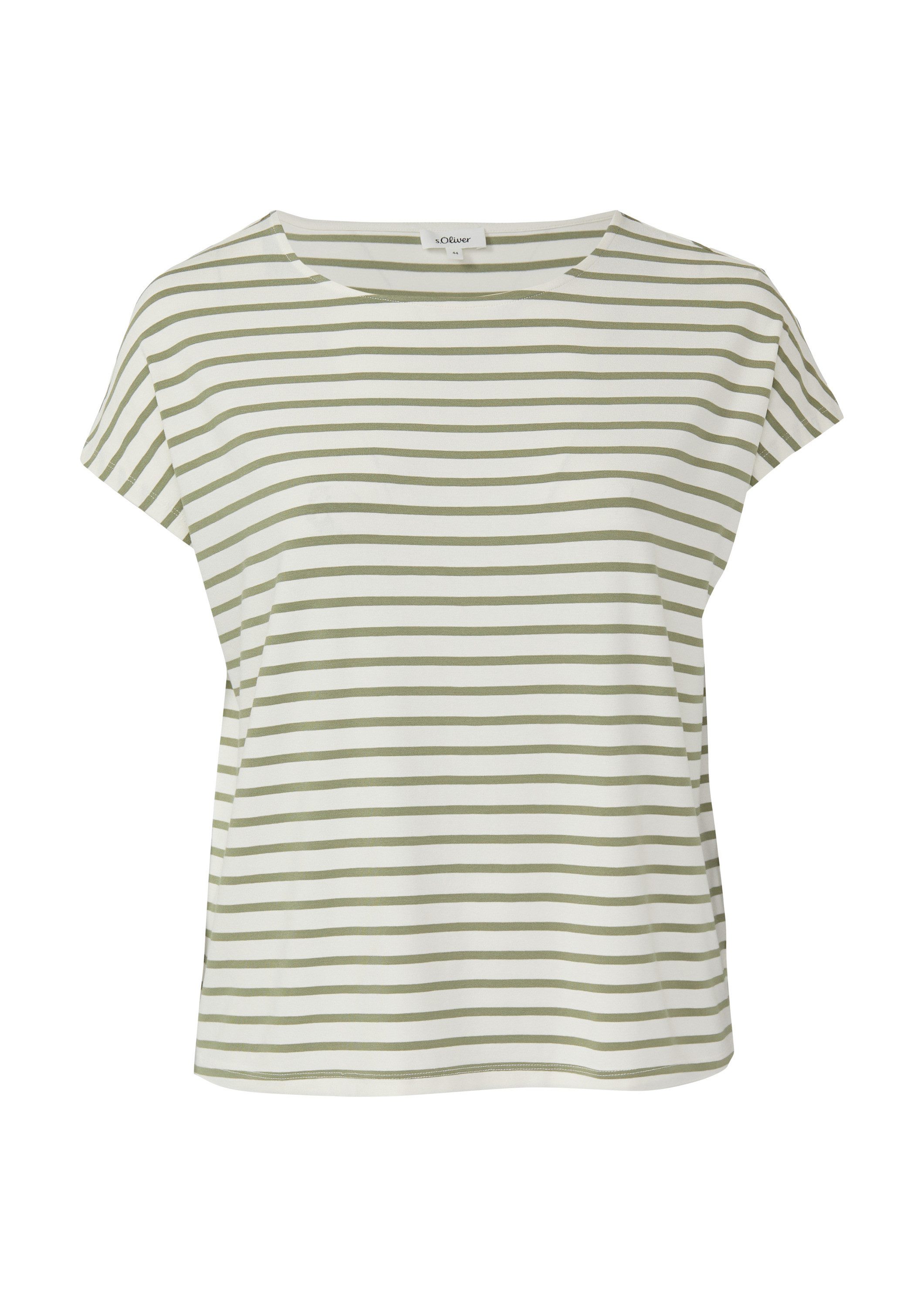 s.Oliver Kurzarmshirt T-Shirt Fließendes Jersey-Shirt mit überschnittenen S günstig online kaufen