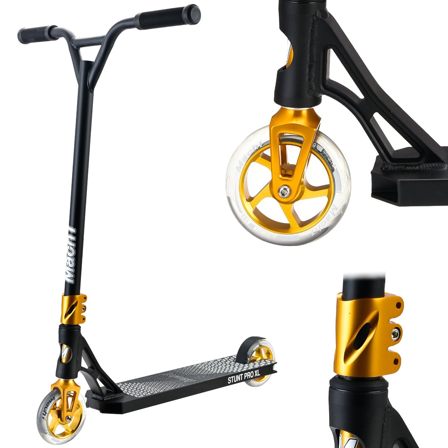 Stuntscooter Stunt Scooter 120mm Rollen und Aluminium Kern - mit ABEC 9 Kugellager