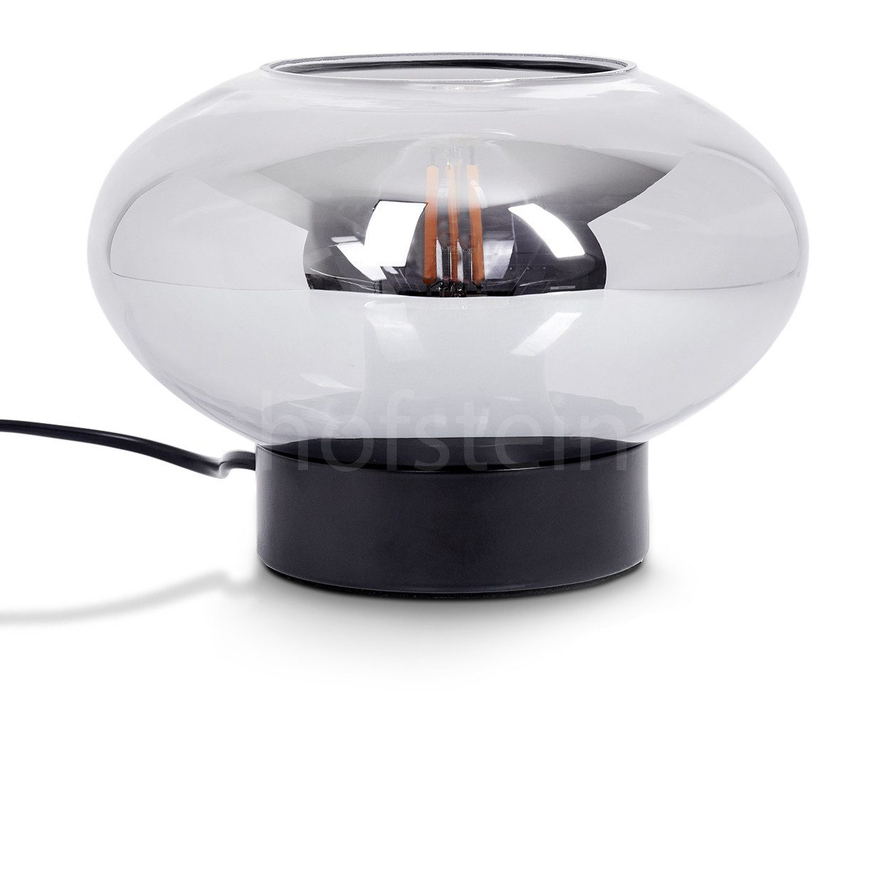 hofstein Tischleuchte »Pietramelara« Tischlampe aus Metall/Glas in Schwarz/ günstig online kaufen