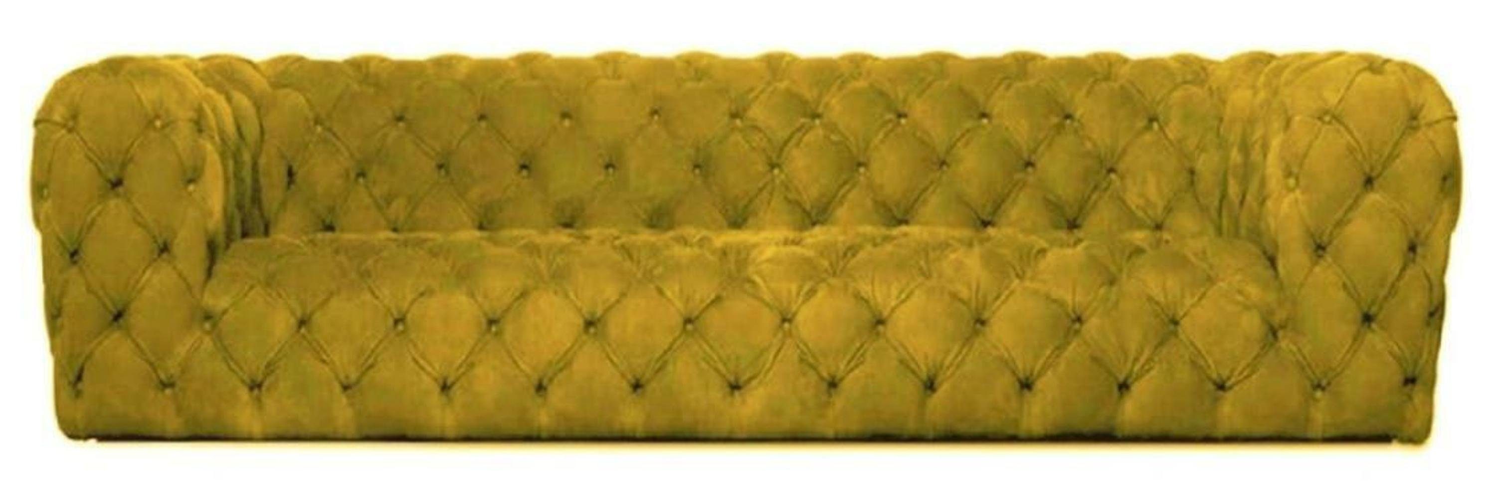 JVmoebel Chesterfield-Sofa, Gelbe Chesterfield Couch Viersitzer xxl big sofa gemütliche