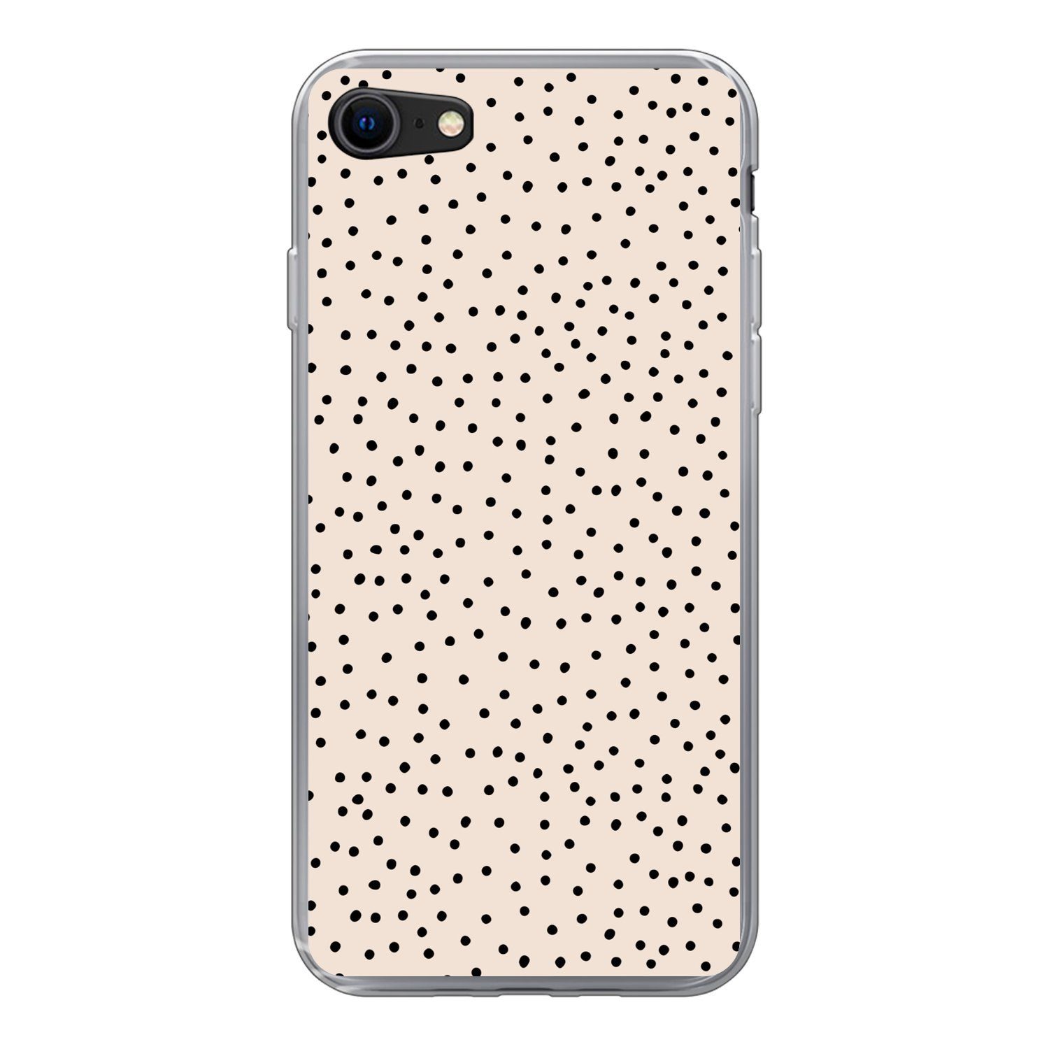 Handyhülle für Apple iPhone 8 Polka dot - Beige - Schwarz