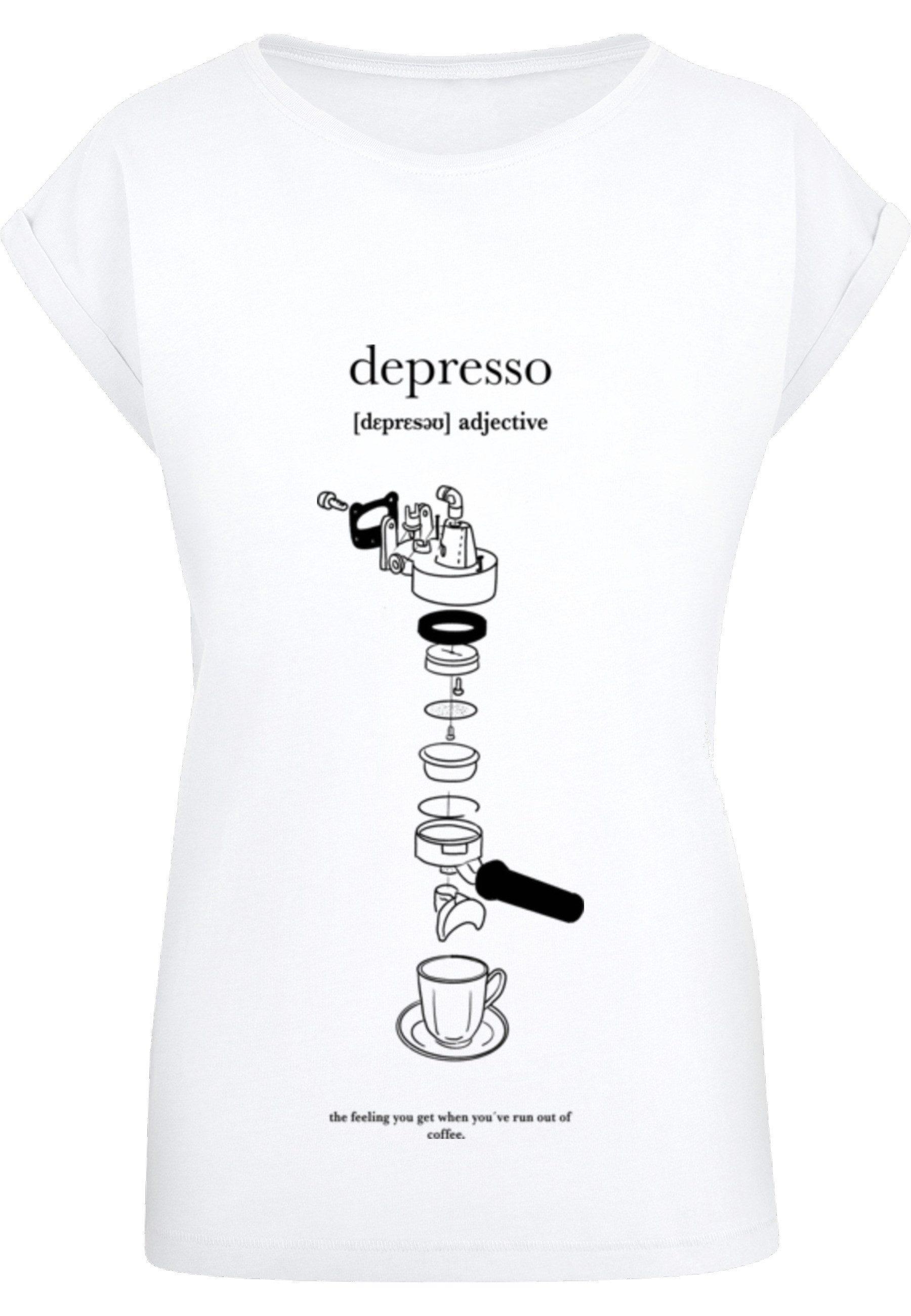 T-Shirt MisterTee Ladies Depresso Extended Shoulder Tee