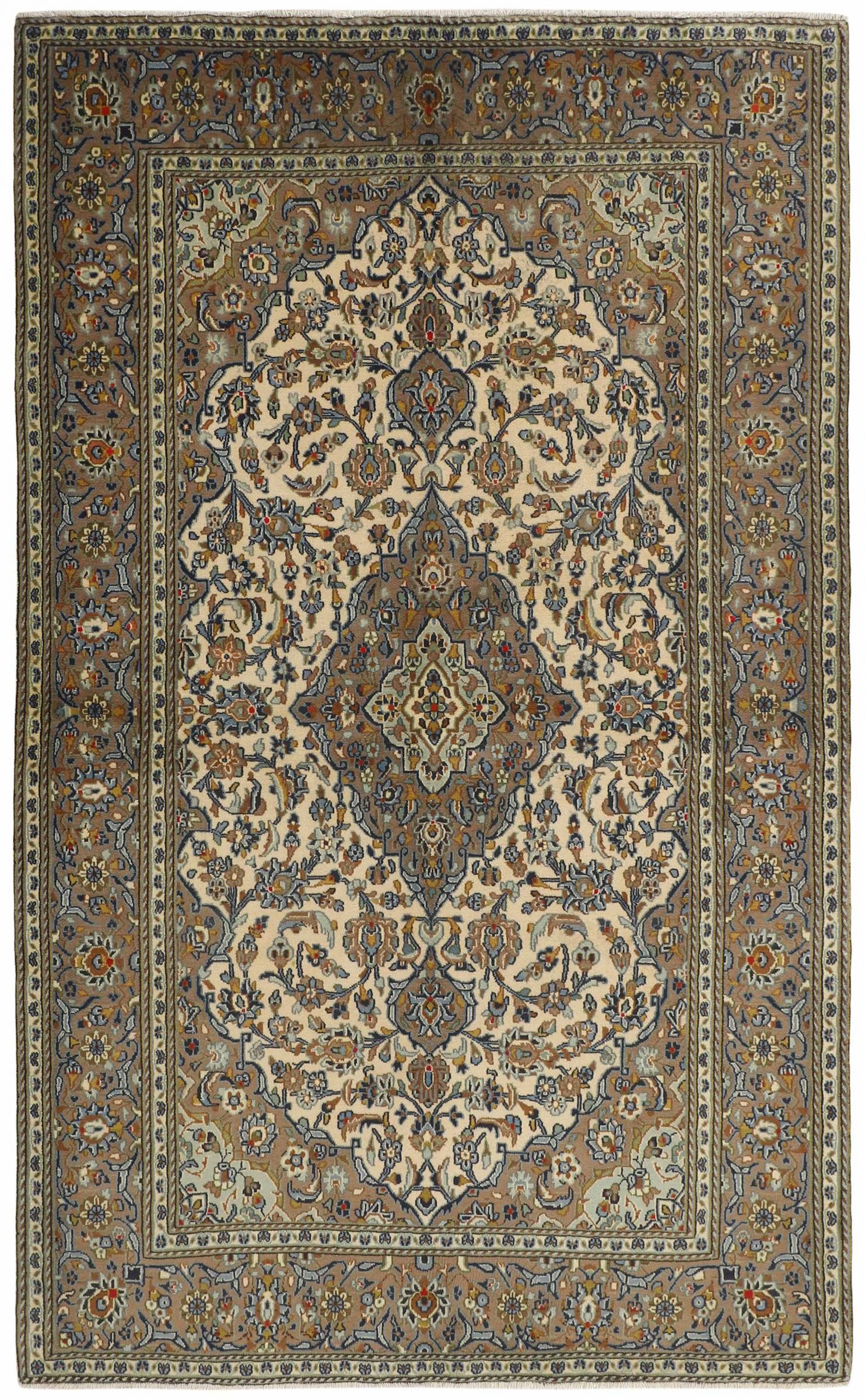 Nain Trading Orientteppich Keshan 139x225 Handgeknüpfter Orientteppich / Perserteppich, rechteckig, Höhe: 12 mm