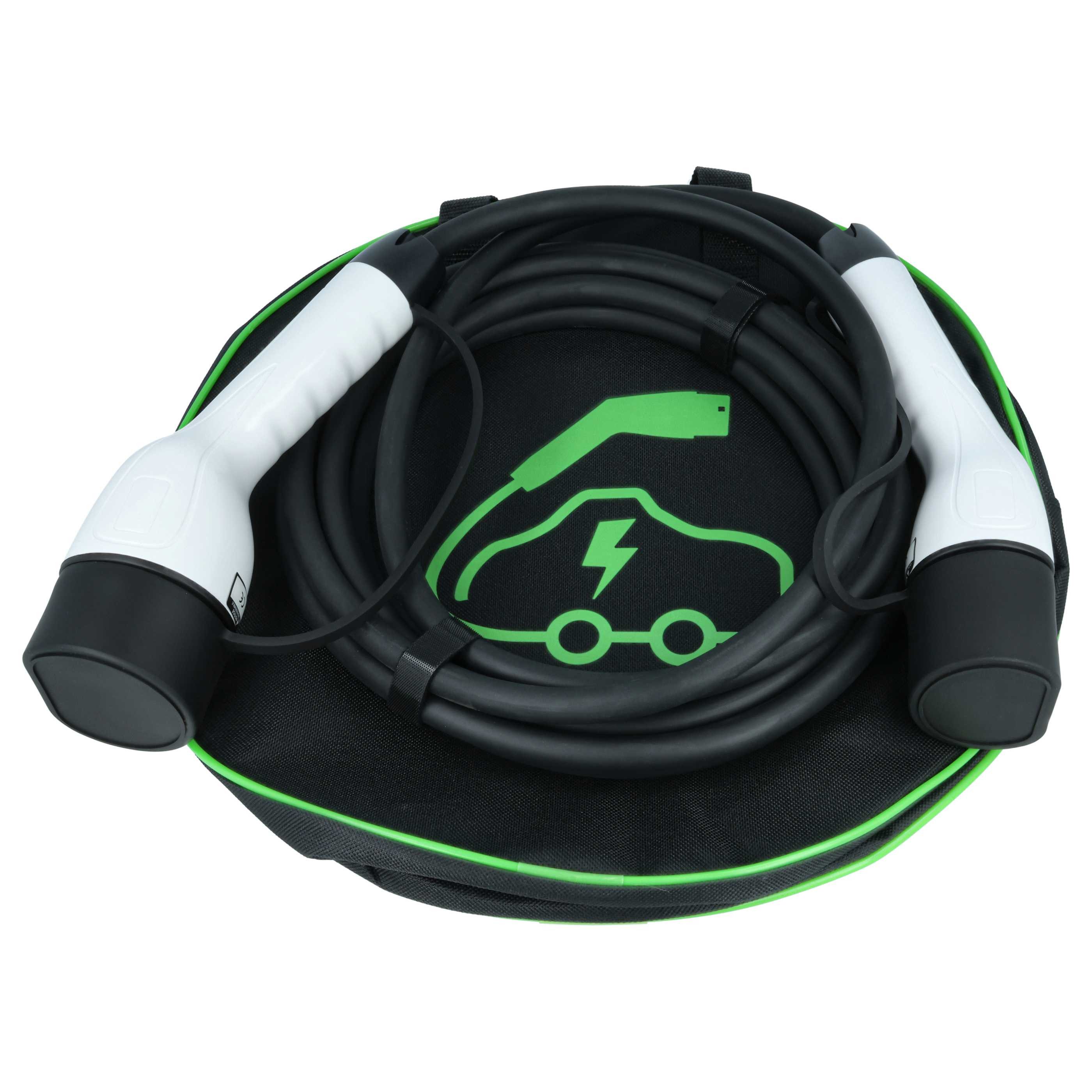 vhbw Typ 2 Ladekabel 11 kW 3-phasig für Elektroauto / Plug-in-Hybrid Autoladekabel, (500.0 cm), Gummischutzkappe