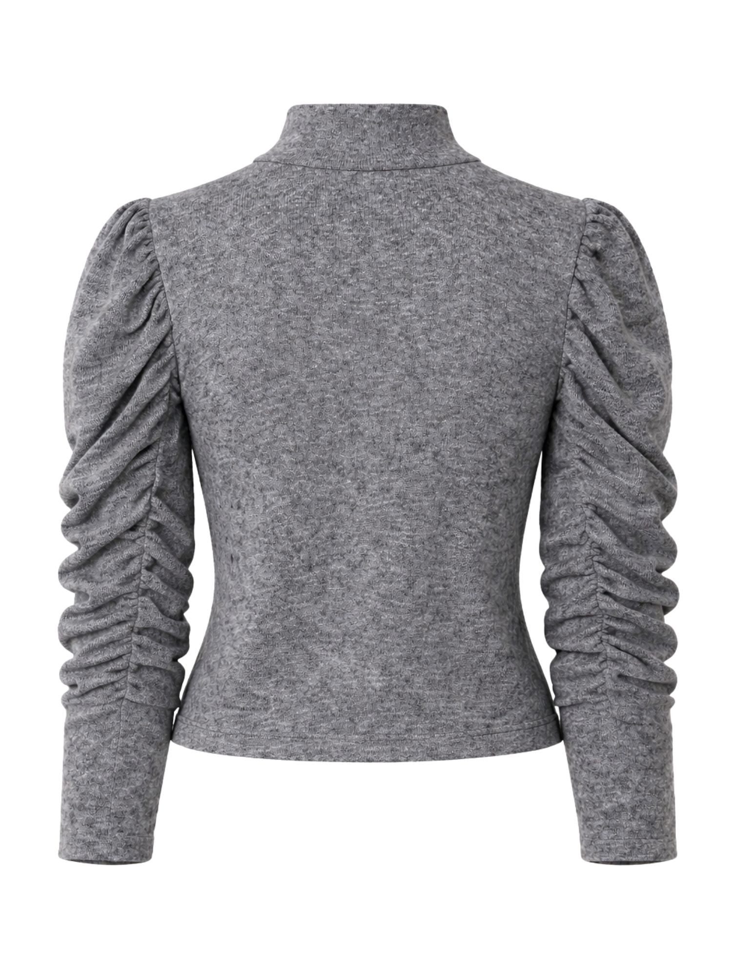 LEMONI Stehkragenpullover Pullover mit Stehkragen und Puffärmeln