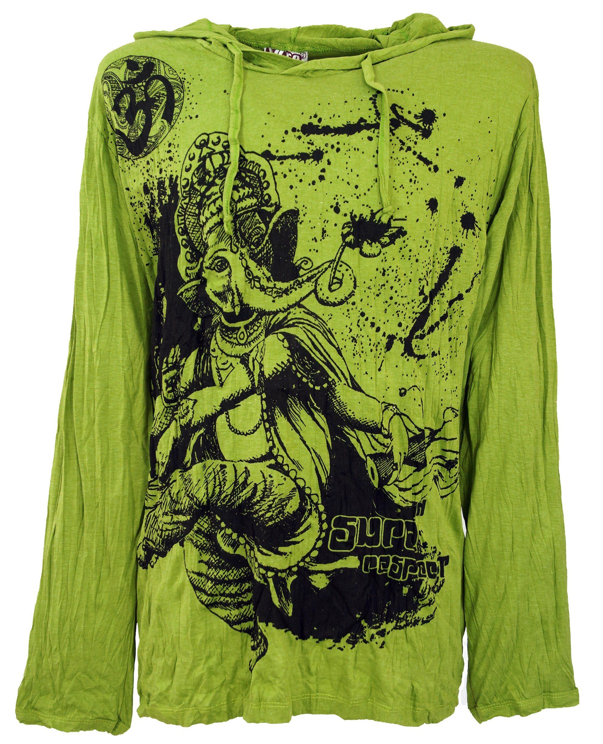 T-Shirt Langarmshirt, Bekleidung alternative Ganesh.. Guru-Shop Dancing Sure Kapuzenshirt Style, lemon Goa Festival,