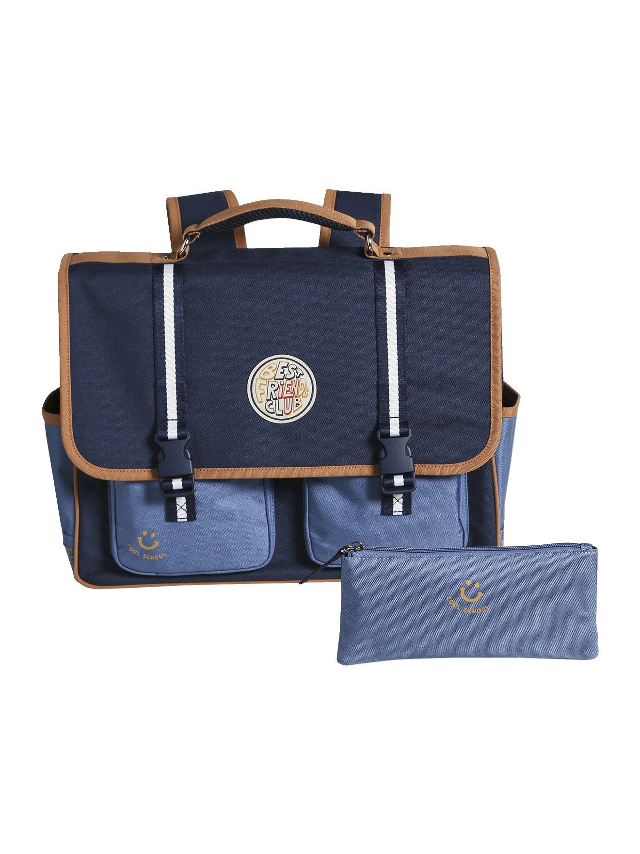 vertbaudet Schulrucksack Jungen-Set: Schultasche & Federmappe COOL SCHOOL