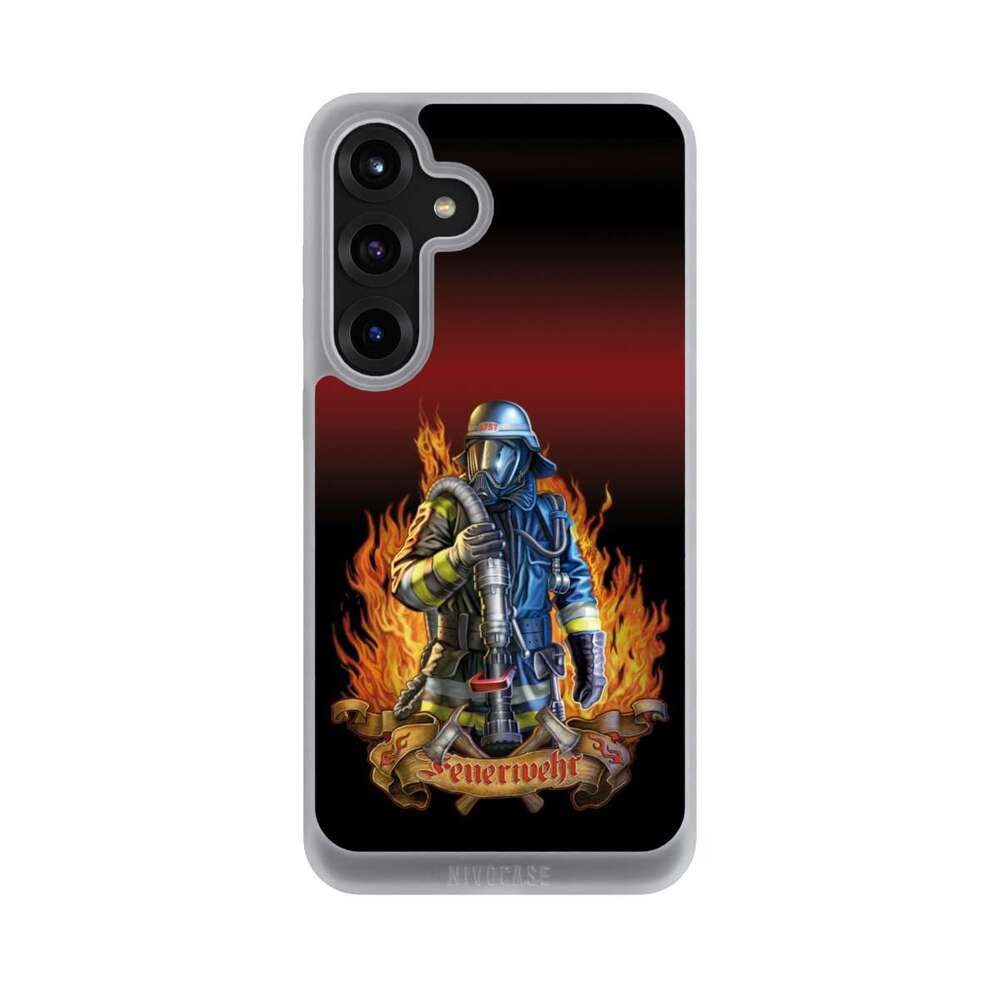 NIVOCASE Handyhülle Feuerwehrmann Feuerwehr Beruf Firefighter, Samsung Galaxy S25+ Handyhülle Hülle NIVOpure Case Frozen