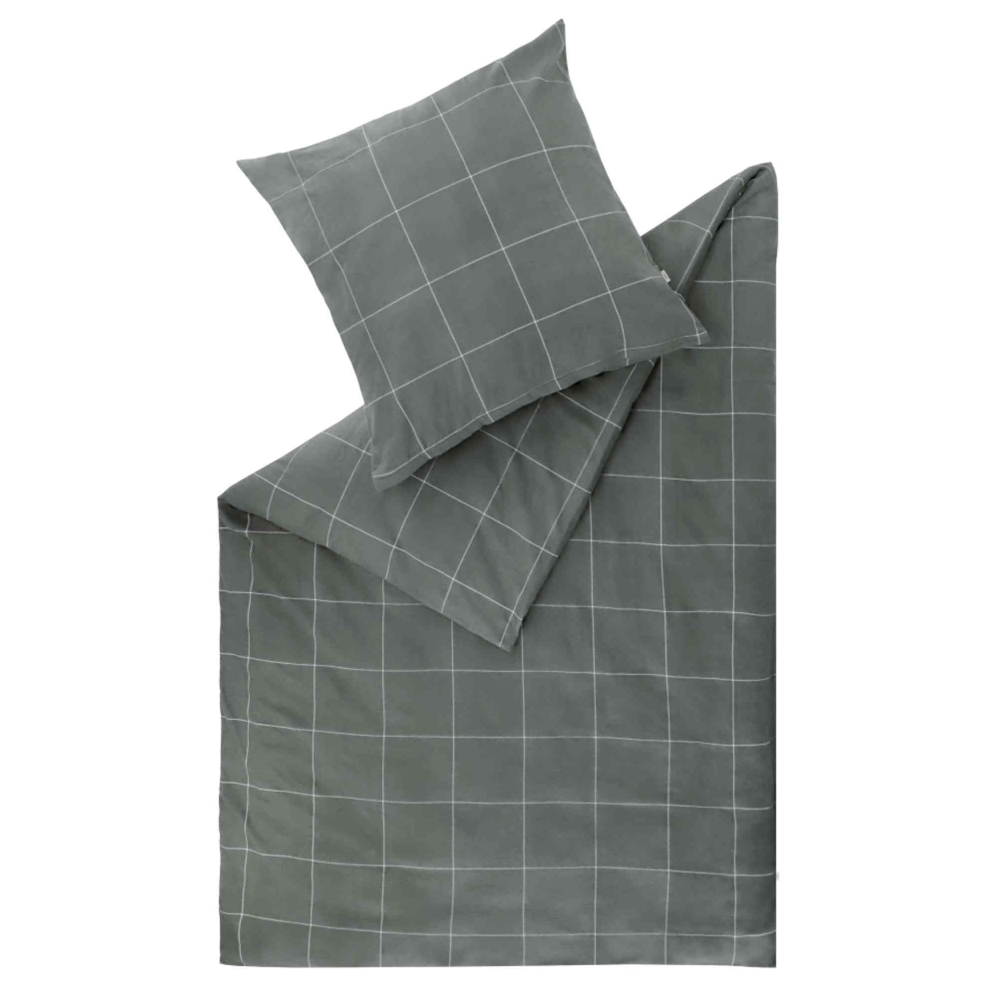 Esprit Постельное белье CHECK Flanell Постельное белье, Baumwolle, 1 teilig, 155 x 220 cm in Grau
