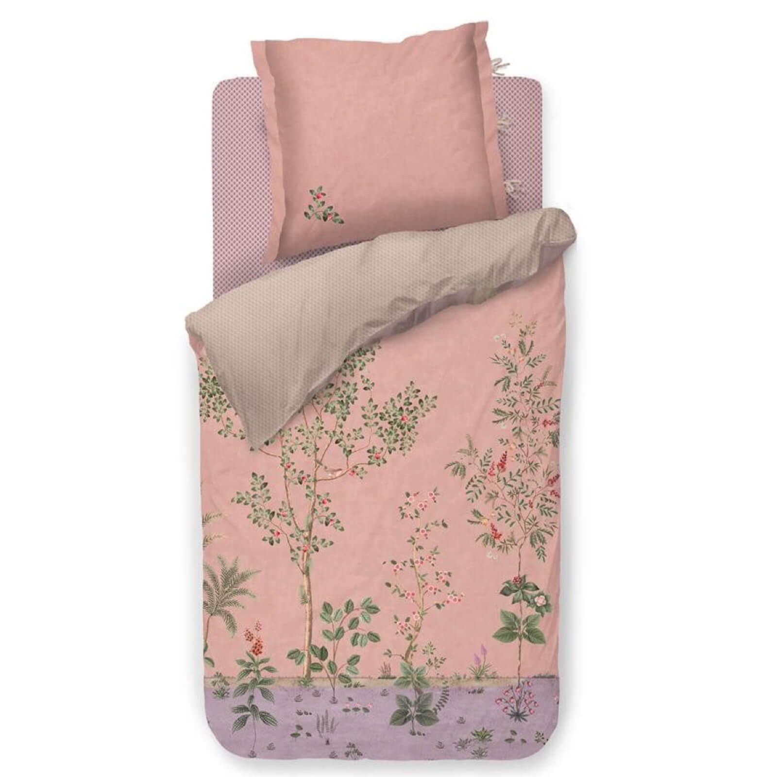 PiP Studio Bettwäsche Fata Morgana Pink, Perkal, 2 teilig, Blüten, Florale Elemente, Sträucher