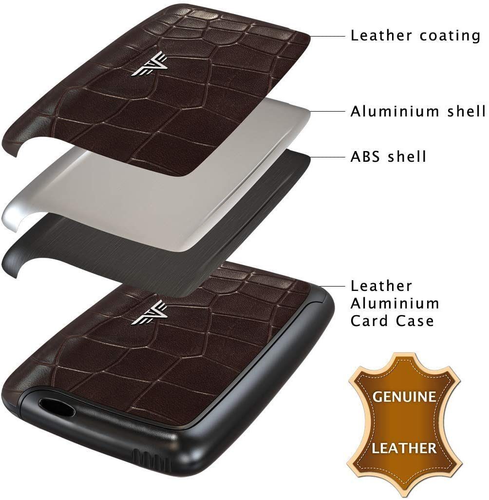 TRU VIRTU Kartenetui Tru Virtu Kartenetui, Kartenschutzhülle, echtes Leder, mit RFID Blocker, 8 x Kreditkarten