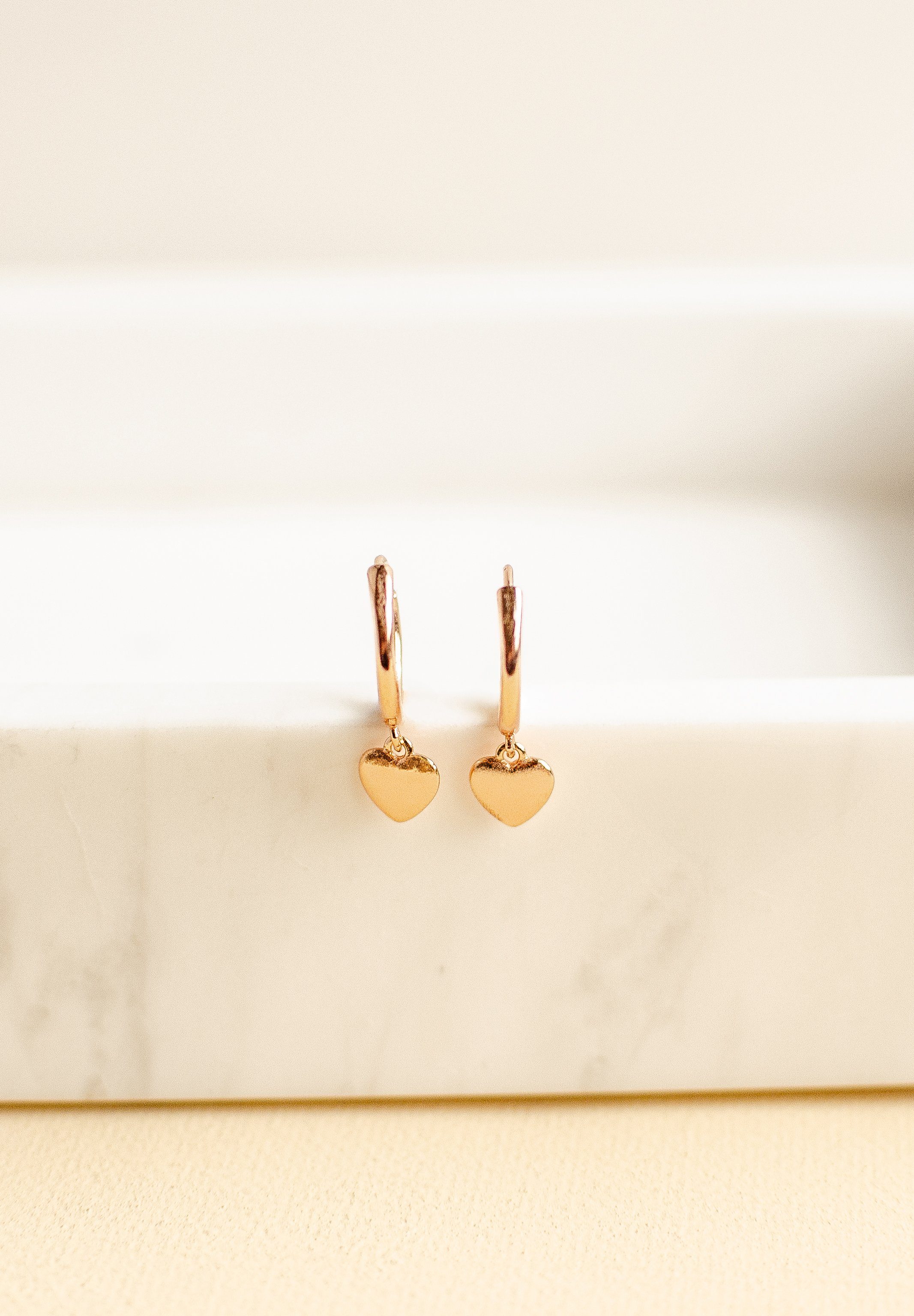 Hey Happiness Paar Creolen Herzchen, Silber 925 Ohrringe für Damen, Kleine Silber Creolen mit Herz Anhänger