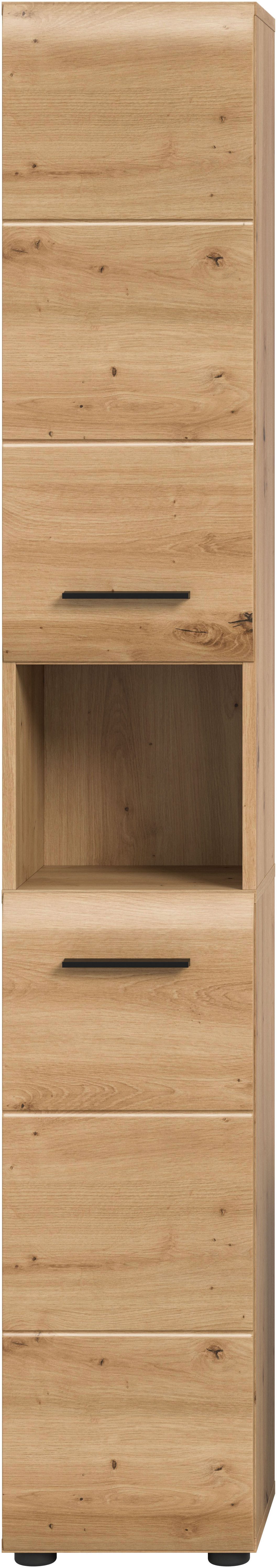 welltime Stauraumschrank FLORENZ, Höhe 185cm, 2 Türen, 7 Fächer, 4 Einlegeböden (1-St., TOPSELLER) Florenz, Badschrank hoch, Artisan Oak NB, 185 cm Hoch – Bild 3 von 5