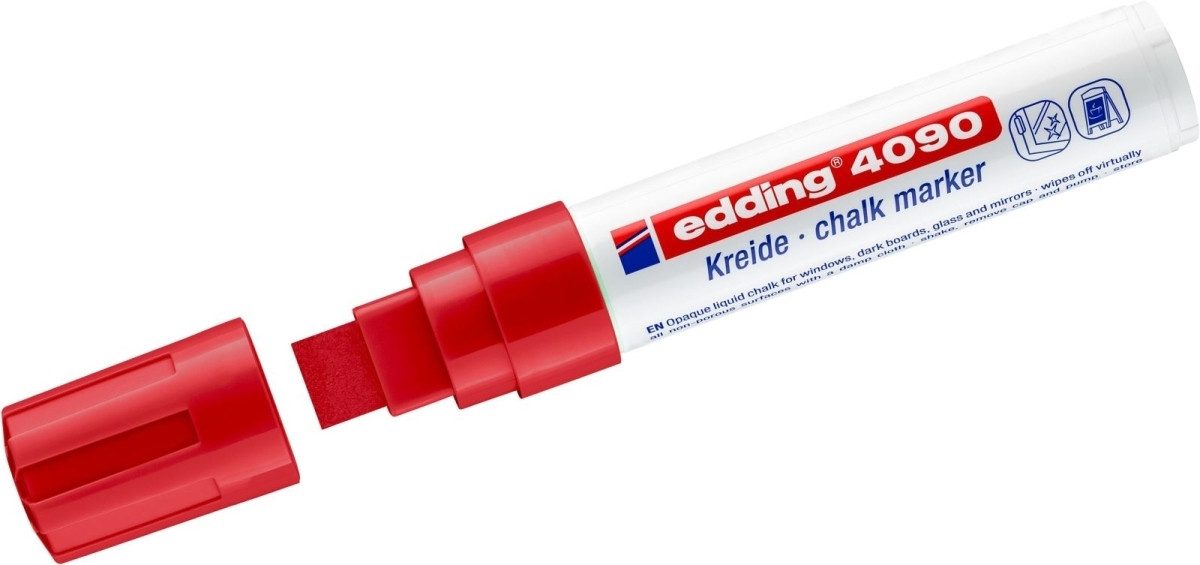 Filzstift Kreidemarker edding 4090 4-15mm rot