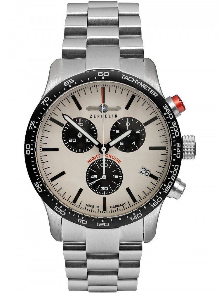 ZEPPELIN Quarzuhr Zeppelin 7296M-1 Night Cruise Chronograph 43mm 10ATM