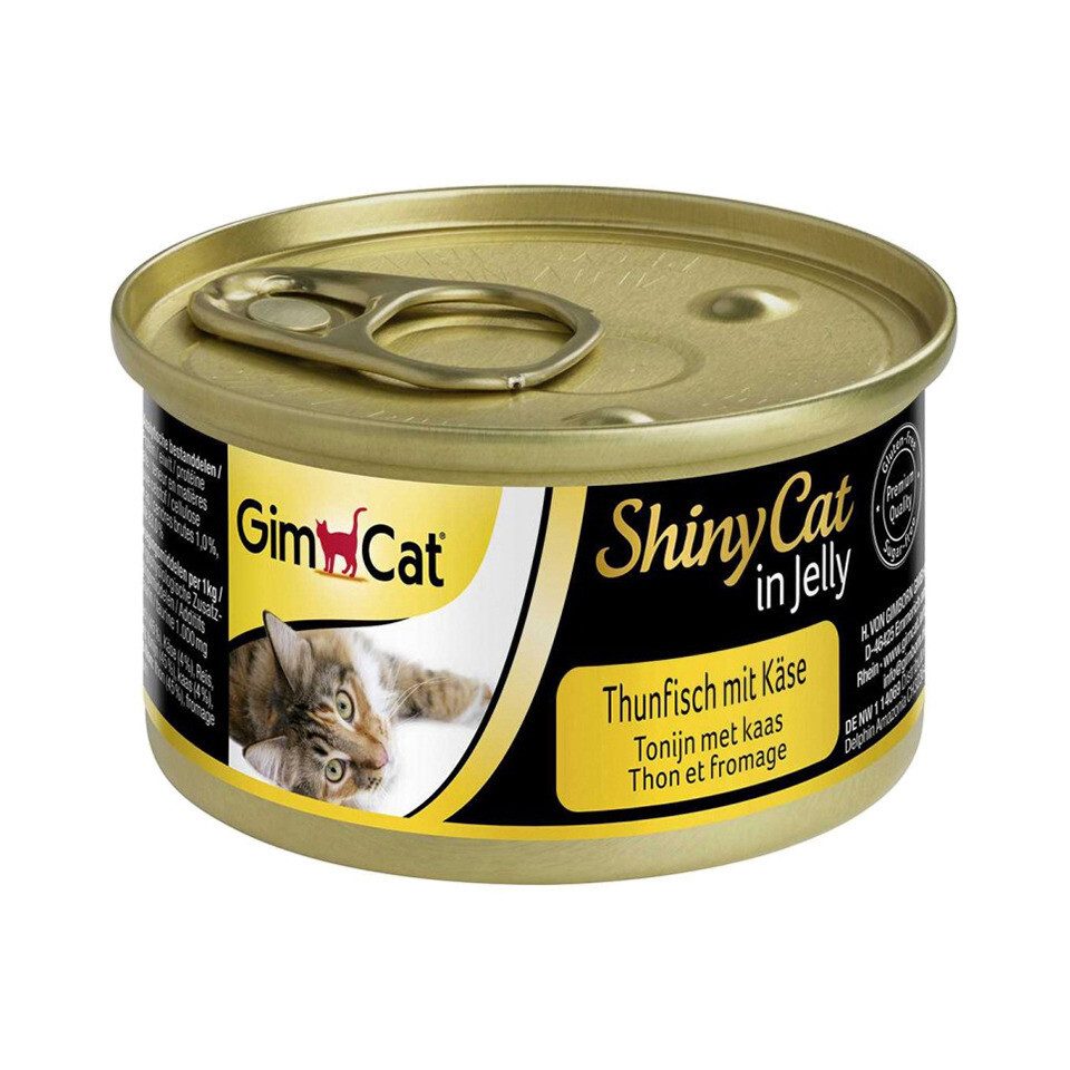 GimCat ShinyCat mit Thunfisch & Käse 70 g - 24 Stück, für: Katze