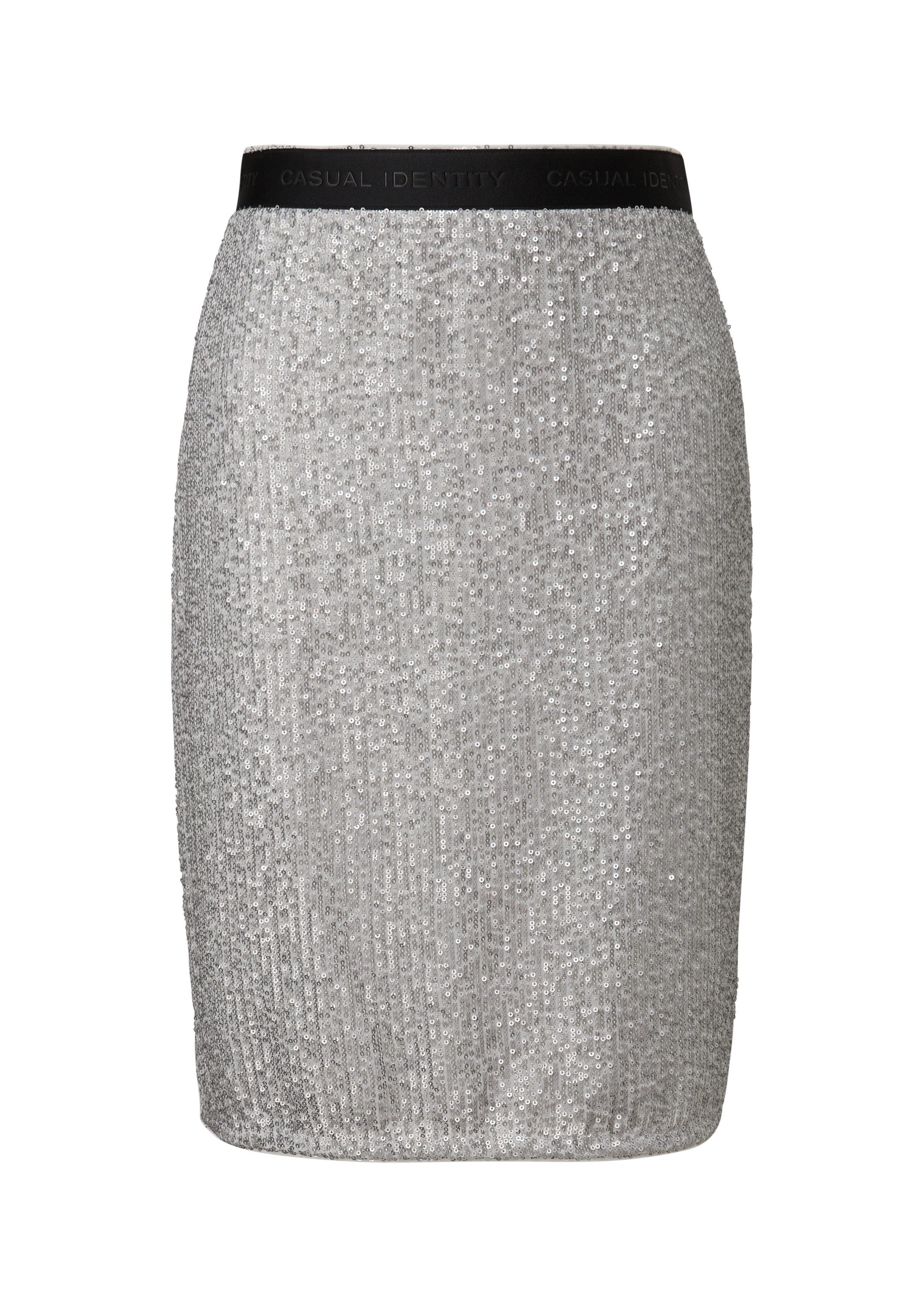 comma Minirock Rock Chiffon-Rock mit Pailletten