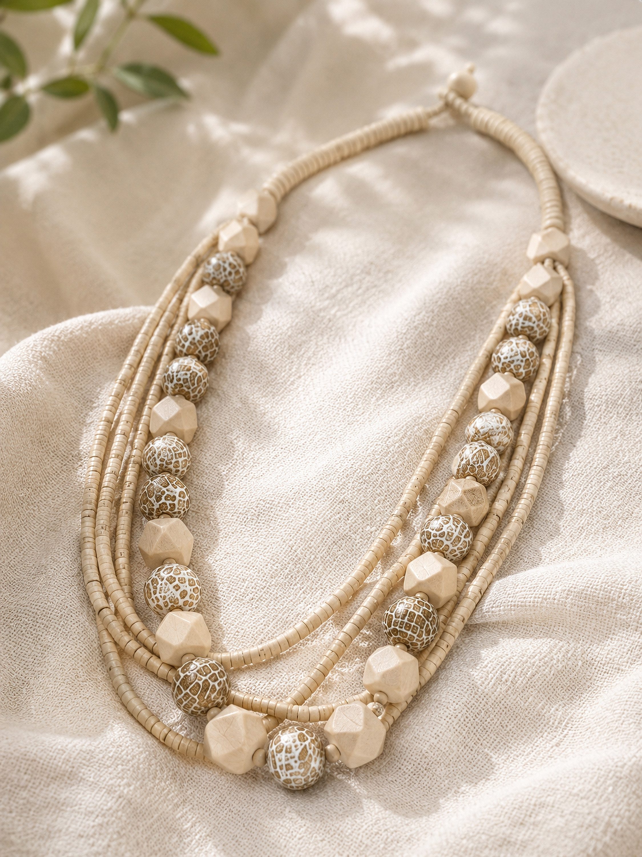 COLLEZIONE ALESSANDRO Lange Kette Savanna, Echt Holz Kette im Boho Stil – Bild 3 von 4