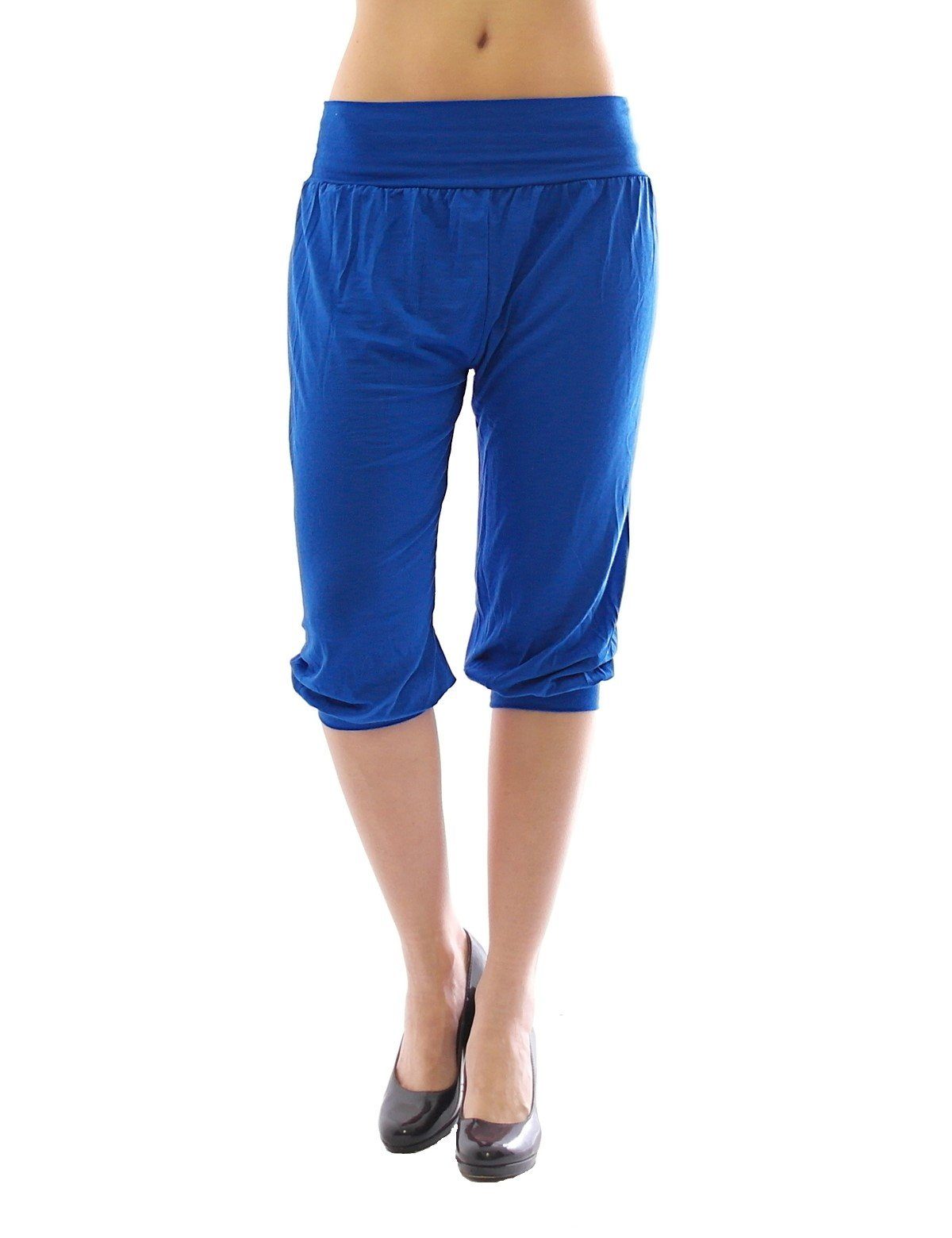 Bund Hose SYS Harems blau Aladin Leggings Capri Harem 3/4 Haremshose hoher Baggy